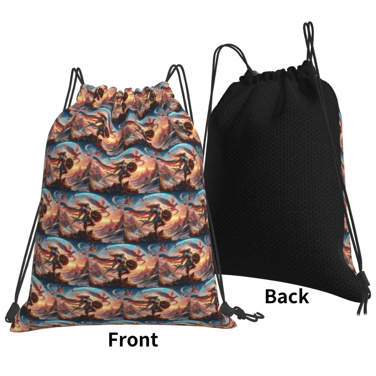 Technicolor Rex Fantastic Power Backpacks Fashion Drawstring Bags Sundries Bag Book Bags for Man Woman Students