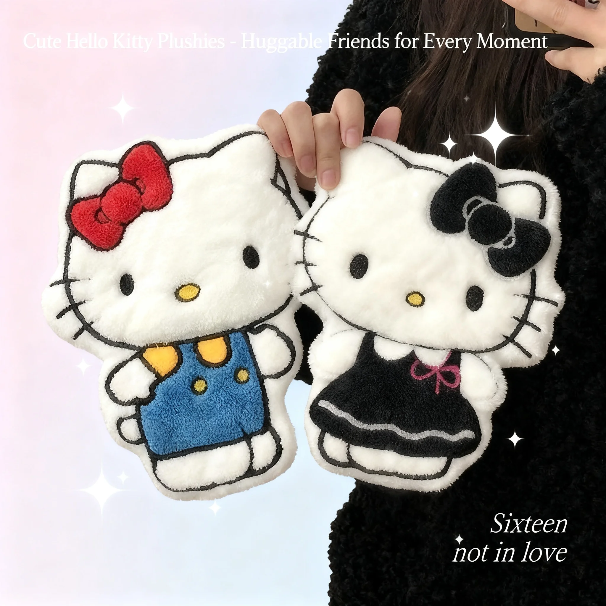 

Hello Kitty Kawaii Anime Hand Towel Double Layer Thick Soft Coral Velvet Hanging Water Absorbent Type