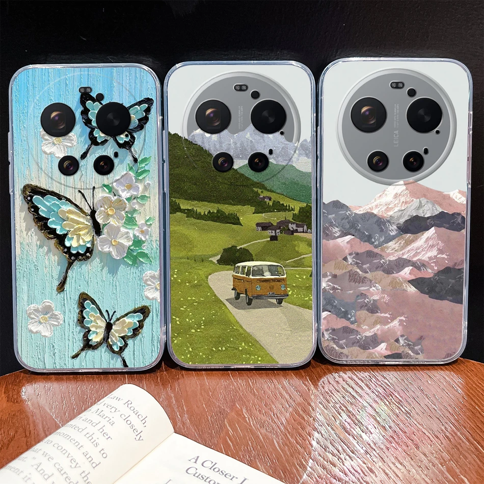 Hülle für Xiaomi 17 Ultra, hübsche Schmetterlings-Telefonabdeckung, weicher, schlanker, transparenter Silikon-Stoßfänger für Xiaomi 17Ultra, leichte Schale