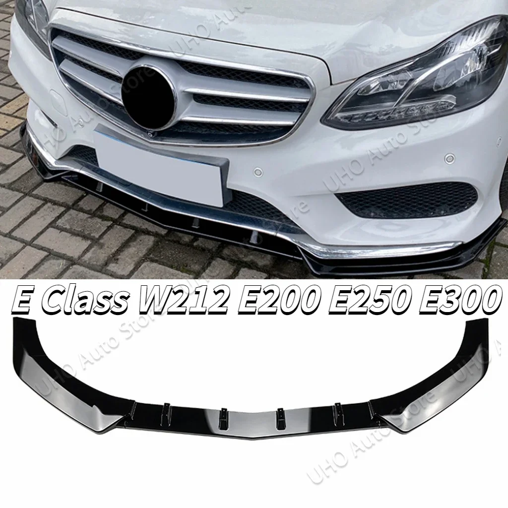 Front Bumper Lip Spoiler Diffuser Splitter For Mercedes Benz E Class W212 E200 E250 E300 2013 2014 2015 Carbon Look Body Kits