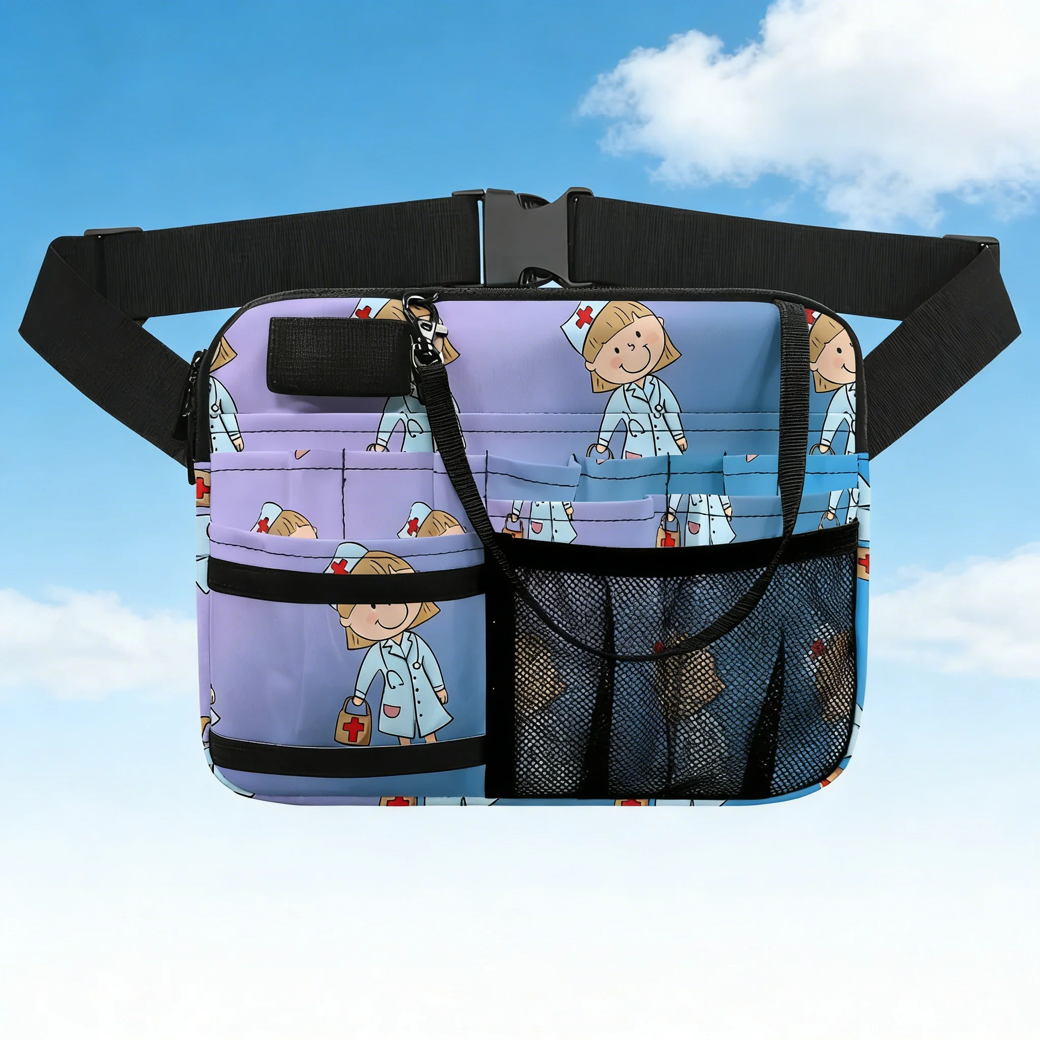 

Get Well Gift Rainbow Nurse Fanny Pack Cute Medical Print Waist Bag for Patient Care