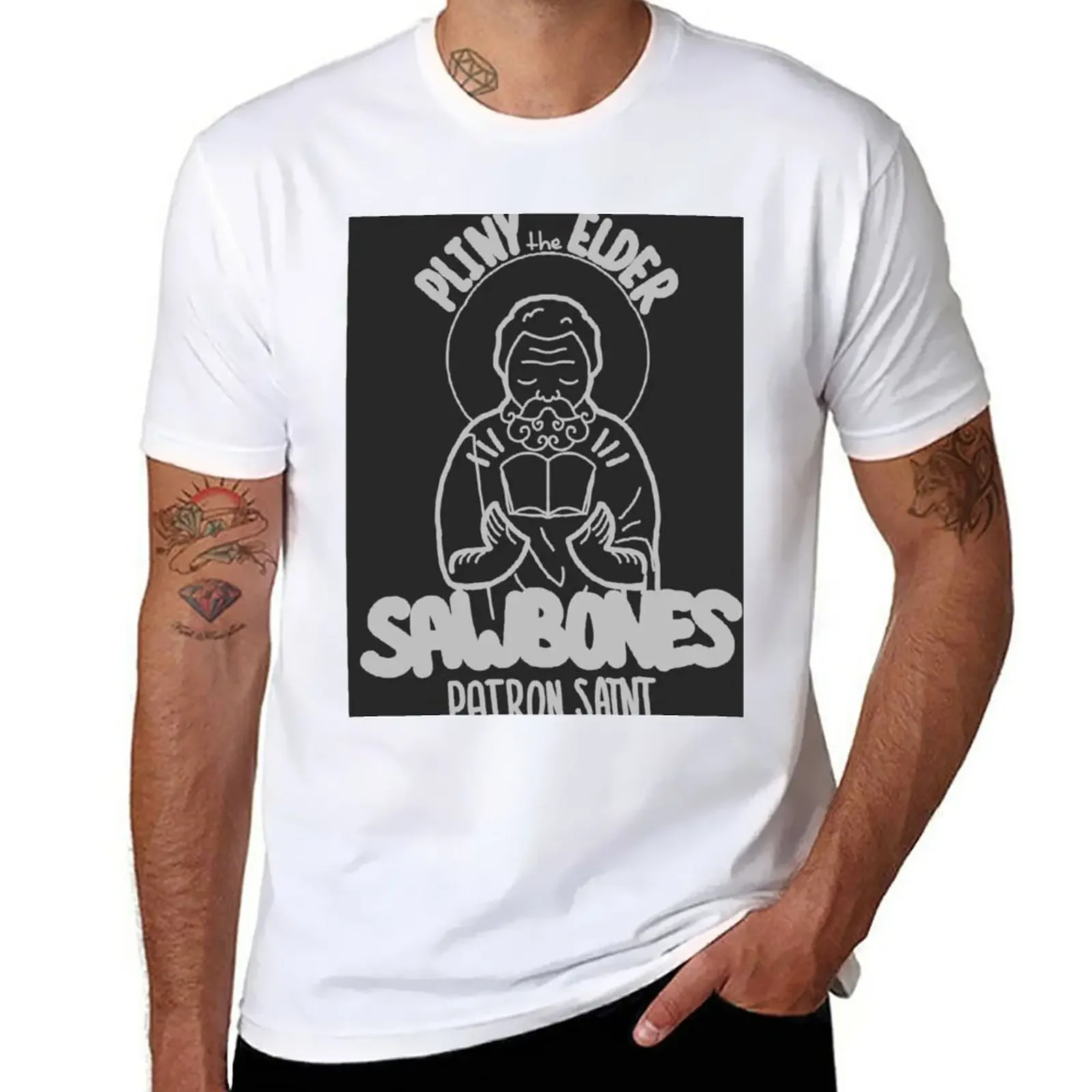 Pliny the Sawbones Patron Saint T-Shirt tops Aesthetic clothing plain white t shirts men