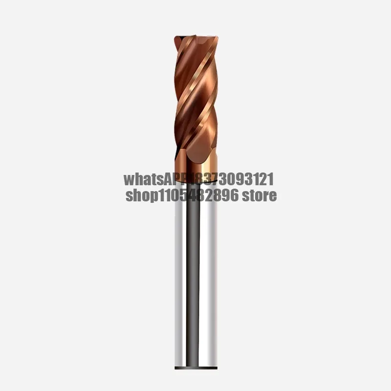 55-degree steel 4-flute tungsten round-nose cutter, extended ox-nose milling tool, R-angle CNC tool, cemented carbide
