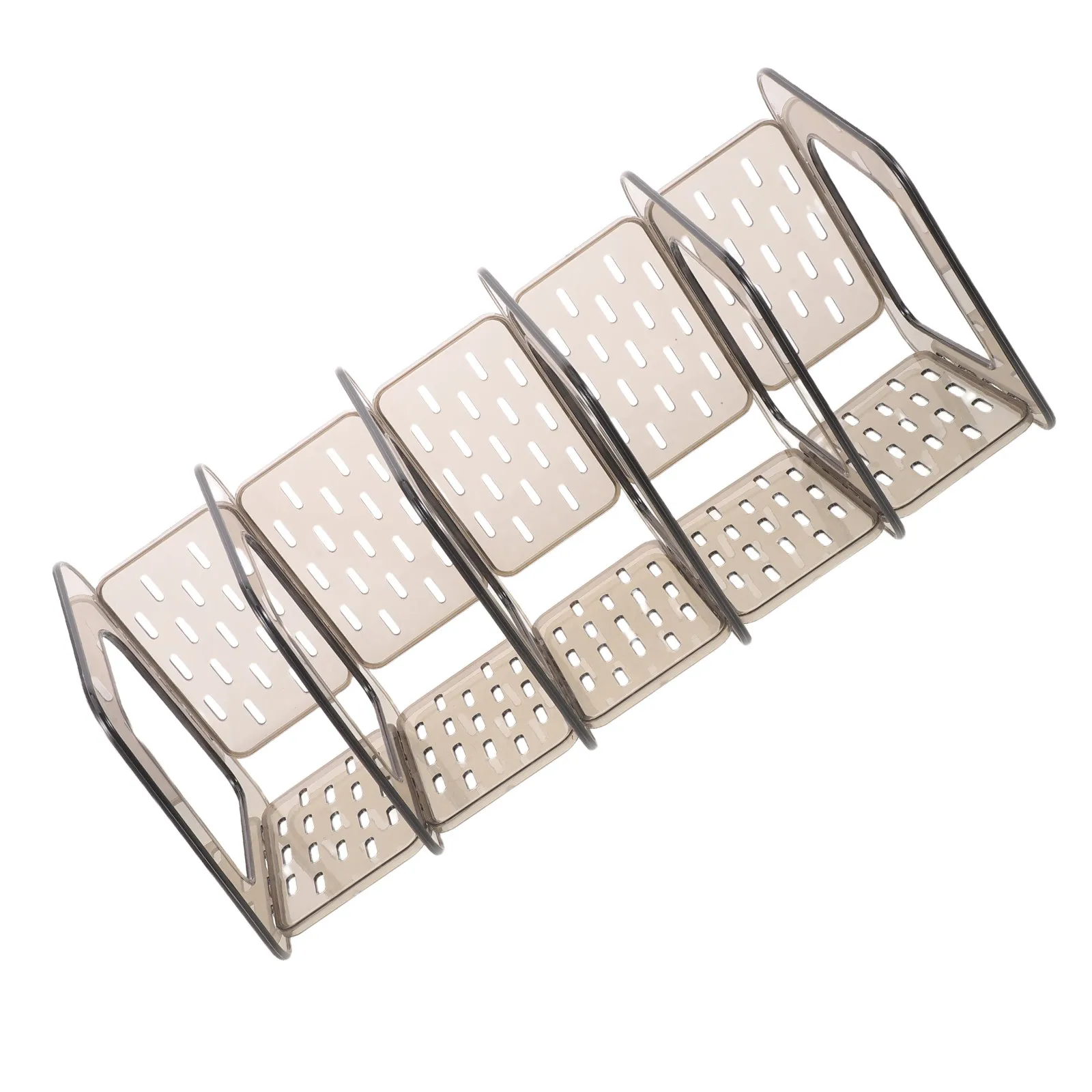 5 Section Acrylic File Sorter Desktop Book Storage Rack Magazine Holder Display Stand Bookshelf for Desk Office Storage