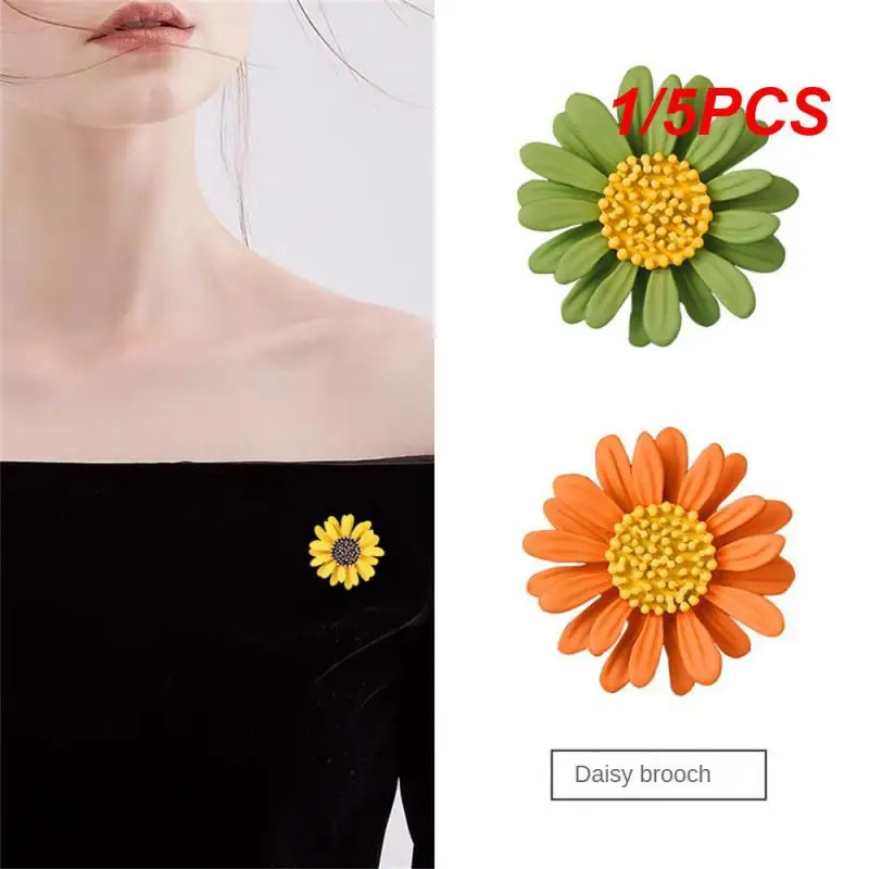 1/5PCS Chic Unique Craftsmanship High-quality Fashion Statement High Demand Trendy Daisy Brooch Brooch Delicate Design Accessory