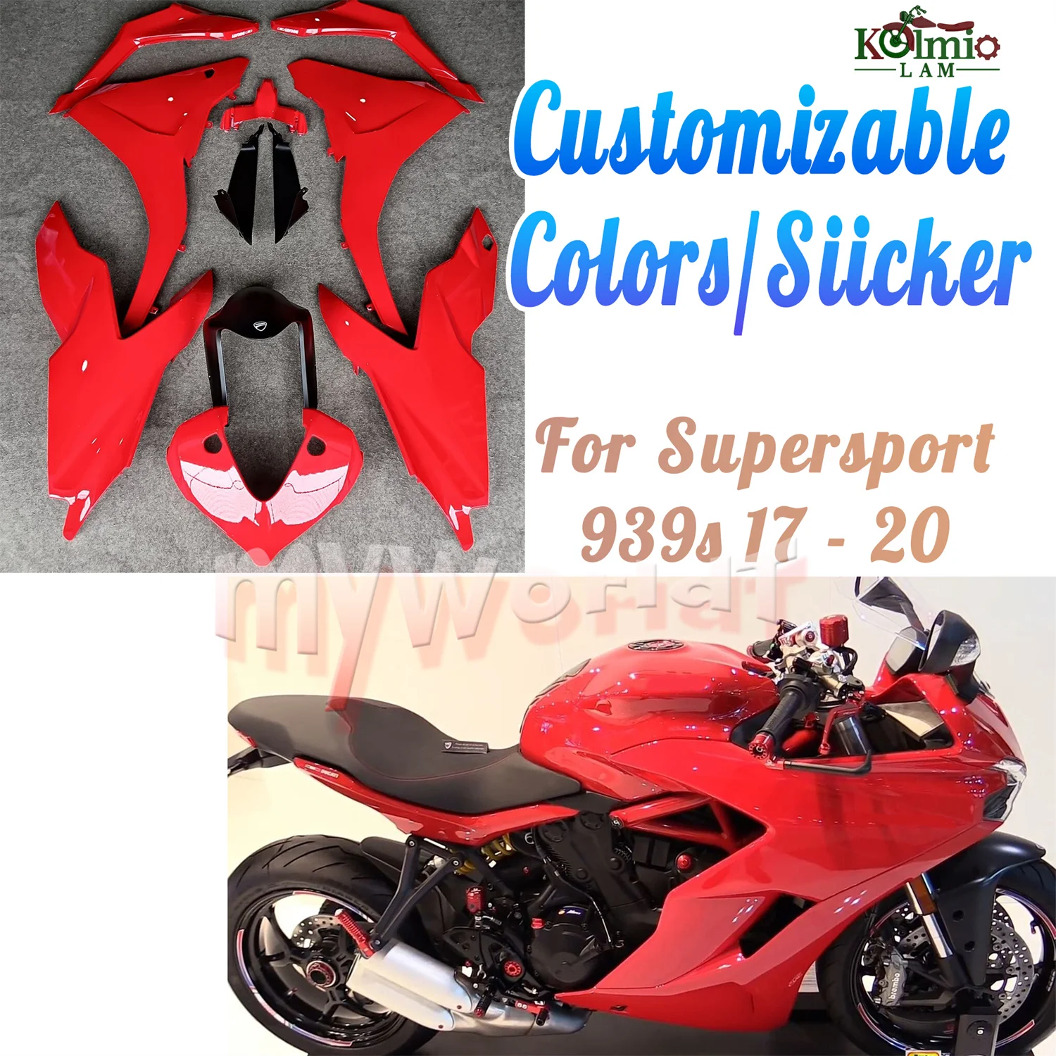 

Подходит для DUCATI Supersport 939 s 2017 - 2020 комплект пластиковых обтекателей для мотоциклов из АБС-пластика