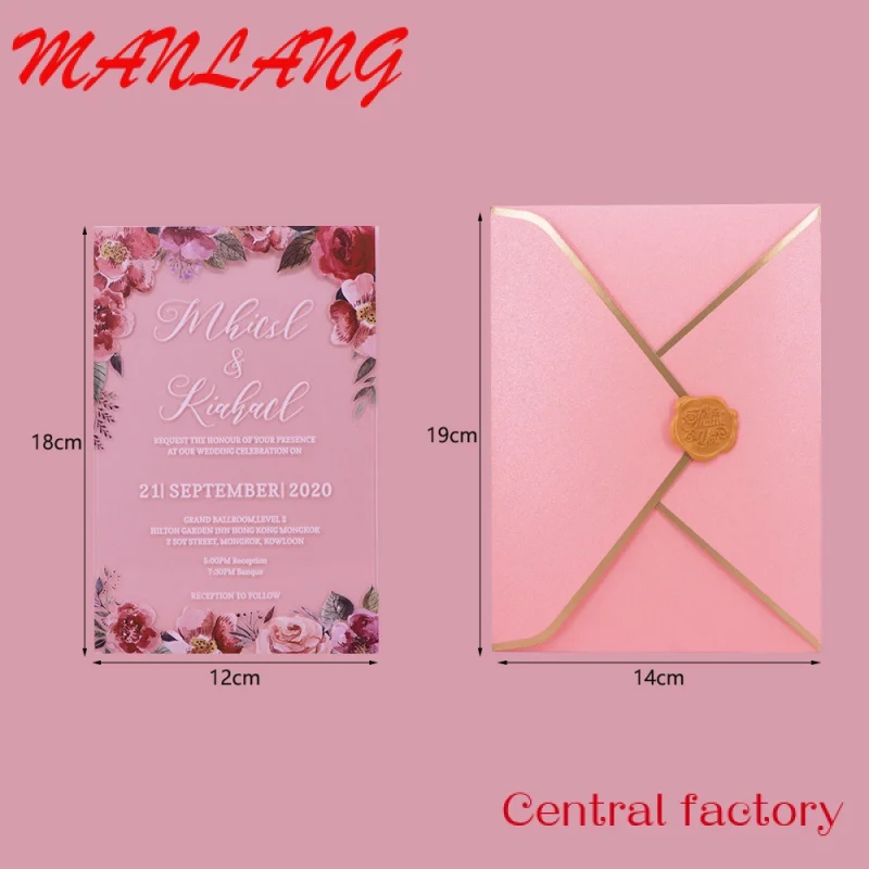 

Custom WINPSHENG custom 2.5mm acrylic flower wedding invitation handmade greeting cards