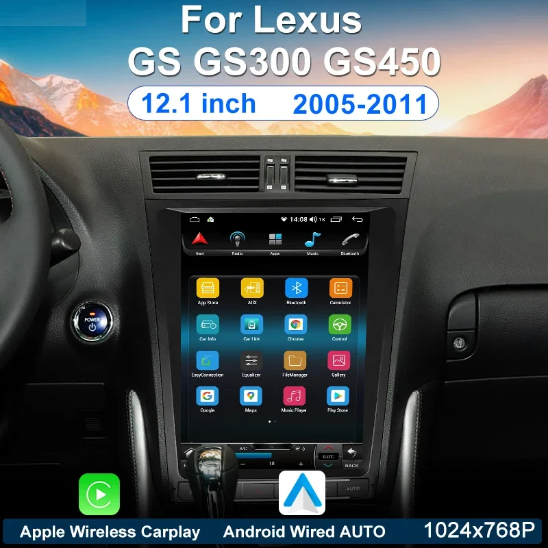 Android 13 For Lexus GS GS300 GS450 2005 2016 2017 2018 2019 2020 2011 Vertical Screen Car Radio GPS Navigation Stereo Wifi 4G