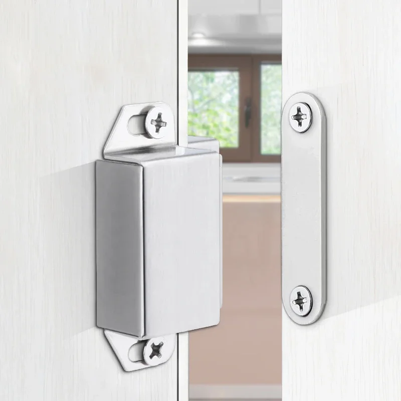 Cupboard Kitchen Furniture Magnetic Cabinet Door Magnetic adsorption Stainless steel hardware accessories for Door lock buckle