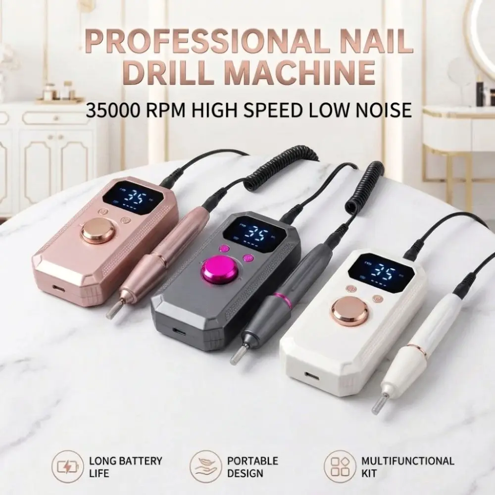 32 Speeds Electric Nail Polishing Grinder LED Display Rechargeable Electric Nail File Multifunctional Portable Nail Grinder