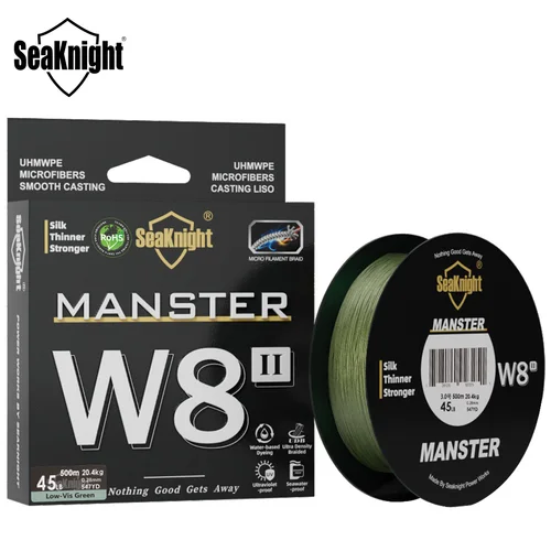 SeaKnight-línea de pesca trenzada de 8 hebras, línea de PE, tecnología de gran angular avanzada, pesca en agua dulce y salada, serie W8 II