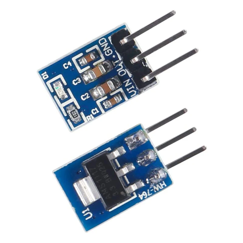 4 Pcs AMS1117 3.3V Soldering Kit DC 4.75V-12V to 3.3V Voltage Linear Regulator 3 Pins 800mA Mini Step Down Converter Buck Module