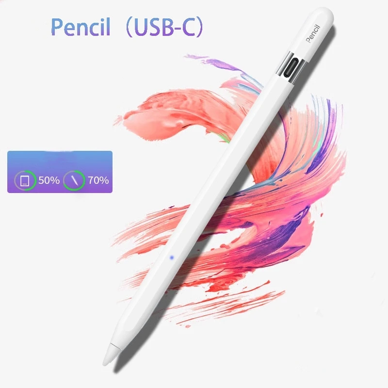 

Stylus Pen For IPad Pencil USB-C With Palm Rejection, Active Pencil Compatible With 2018 and later IPad Pro 11 & 12.9 Inch,