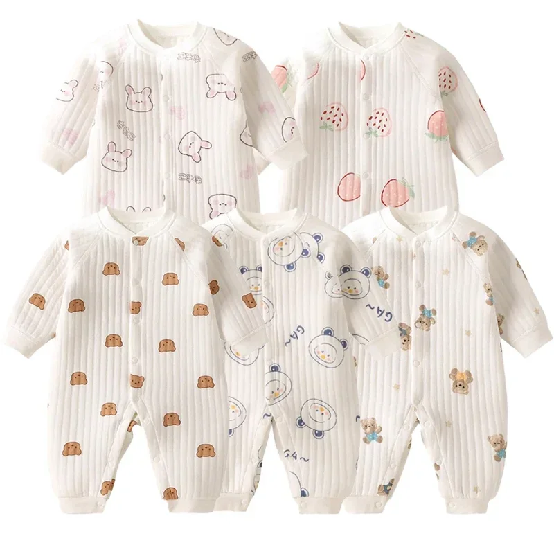 

Baby Girl Clothes 2024 Newborn 100% Cotton Long Sleeve Bodysuits & One-pieces Knitting Jumpsuits For Newborn Baby Outfit