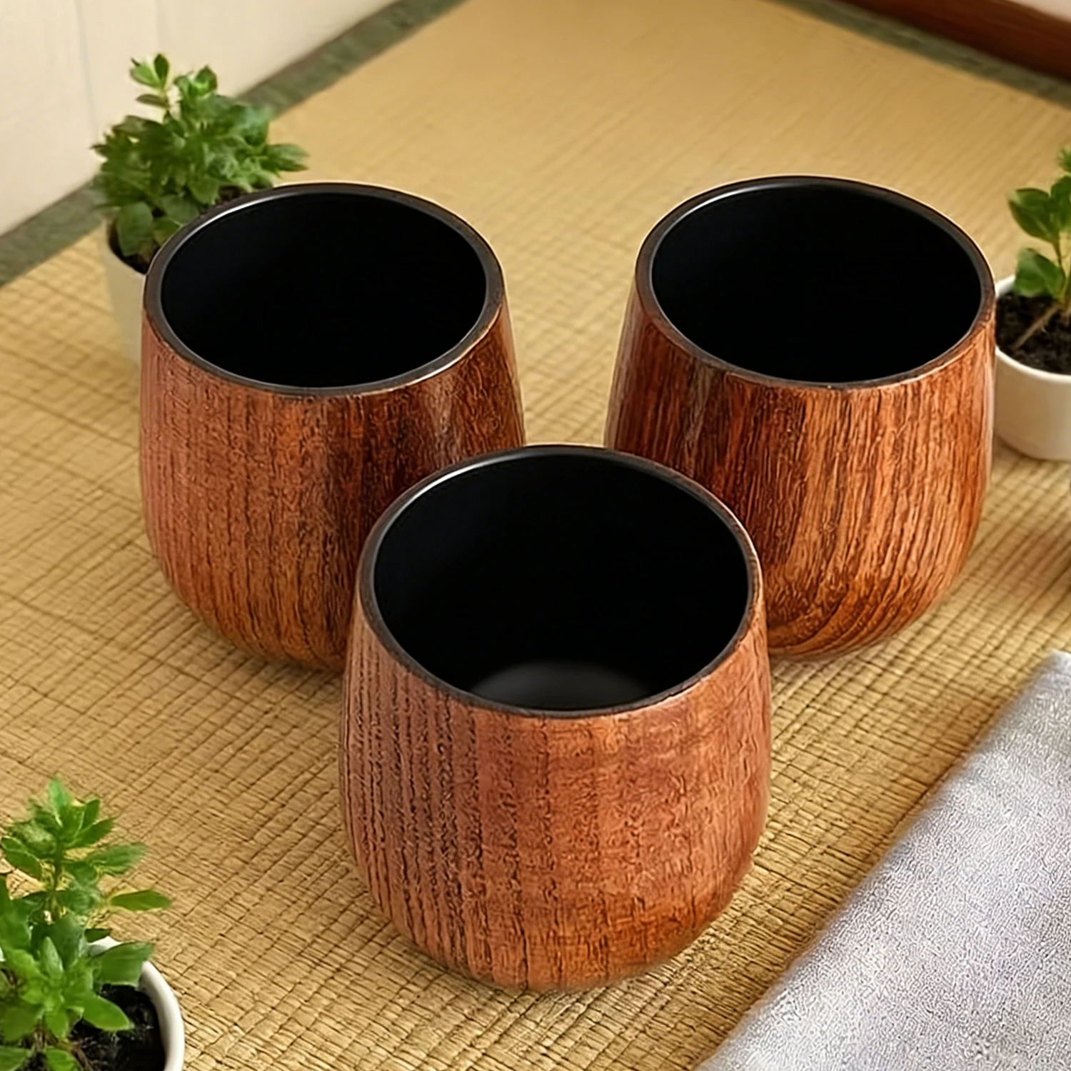 Juego de 3 Vasos de Roble Hechos a Mano para Bourbon, Vasos Old Fashioned para Whisky, Ideales para Bar en Casa, Fiestas y Regalos Premium