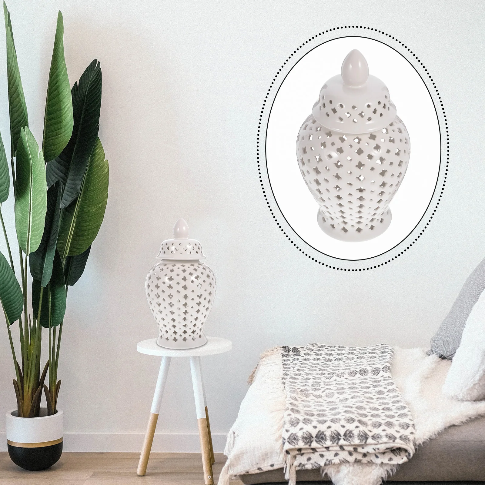 

Hollow Out Flower Holder Ceramic Flower Vase Vintage Design Long Lasting Home Supplies Hollow Out Jar Home Supplies