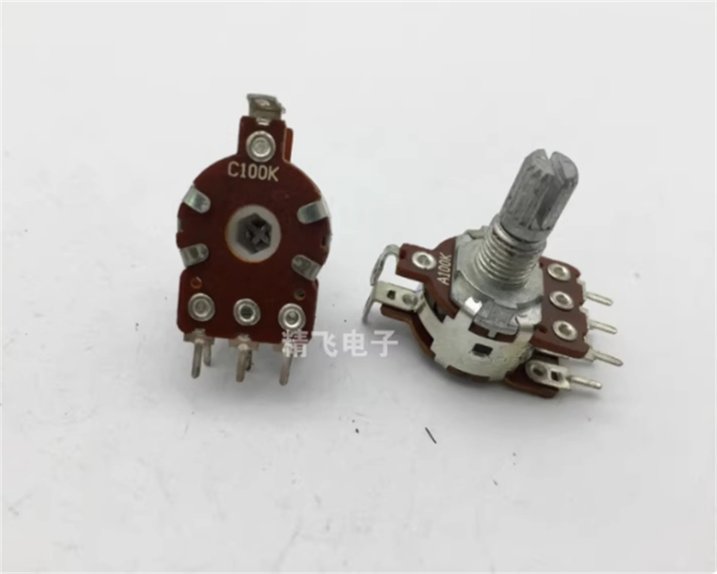 1 PCS Taiwan ALPHA RK16 Dual Potentiometer, Front C100K, Rear A100K, with Pull 41 Positioning Axis Length 15Mm