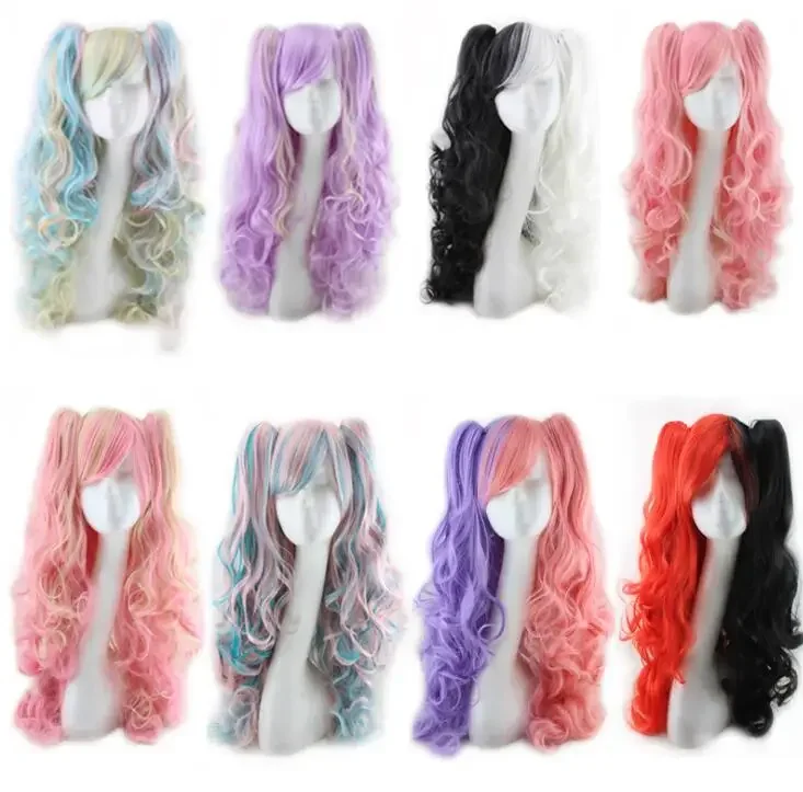 

Cosplay 9Colour 65CM Anime Danganronpa Monokuma Ponytails Wig Costume Dangan Ronpa Heat Resistant Movies Hair Women Long Wigs