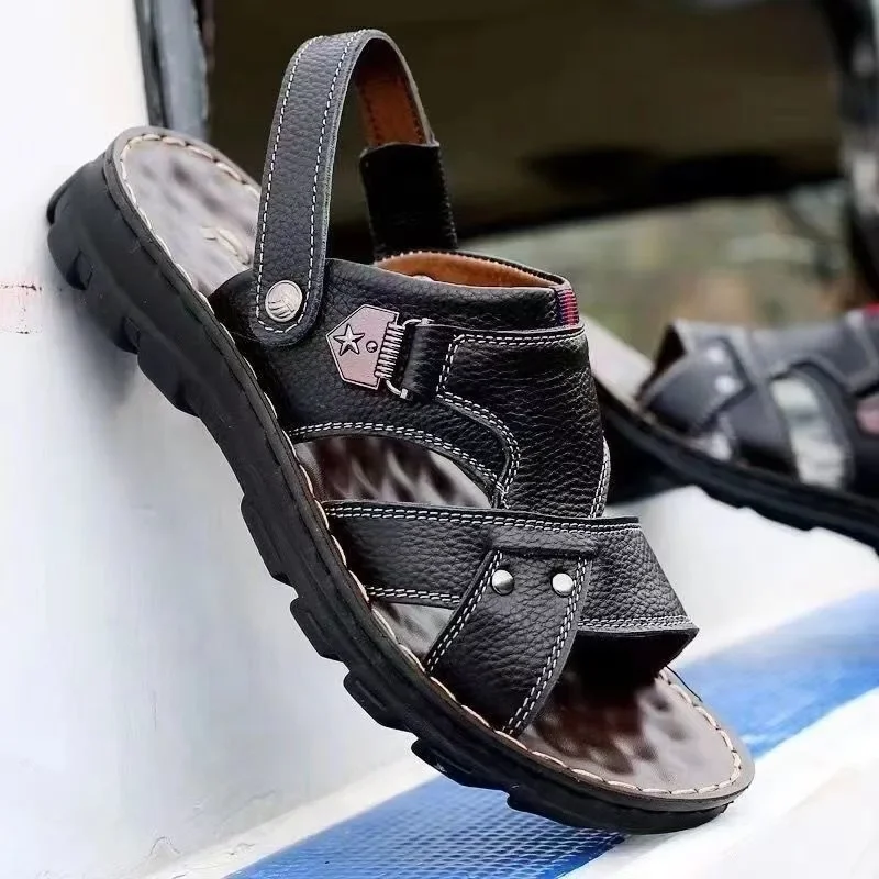 Sandalias de verano para hombre, zapatillas antideslizantes de fondo suave, informales, de dos usos, para trabajo en la playa, venta directa, Material de PVC, zapatos cómodos