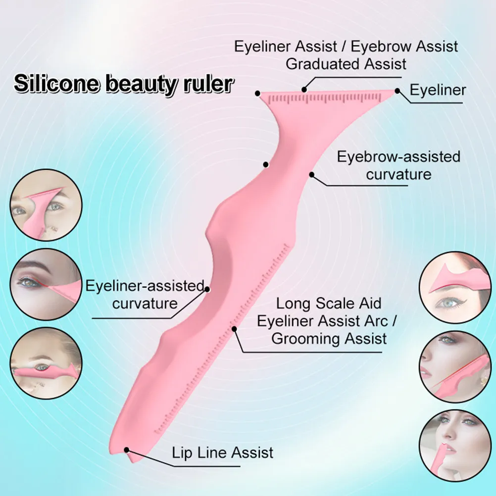2Pcs High Elasticity Silicone Eyeliner Stencil Set Reusable Makeup Guide Tool Waterproof Skin-Friendly for Eyeliner Eyebrow