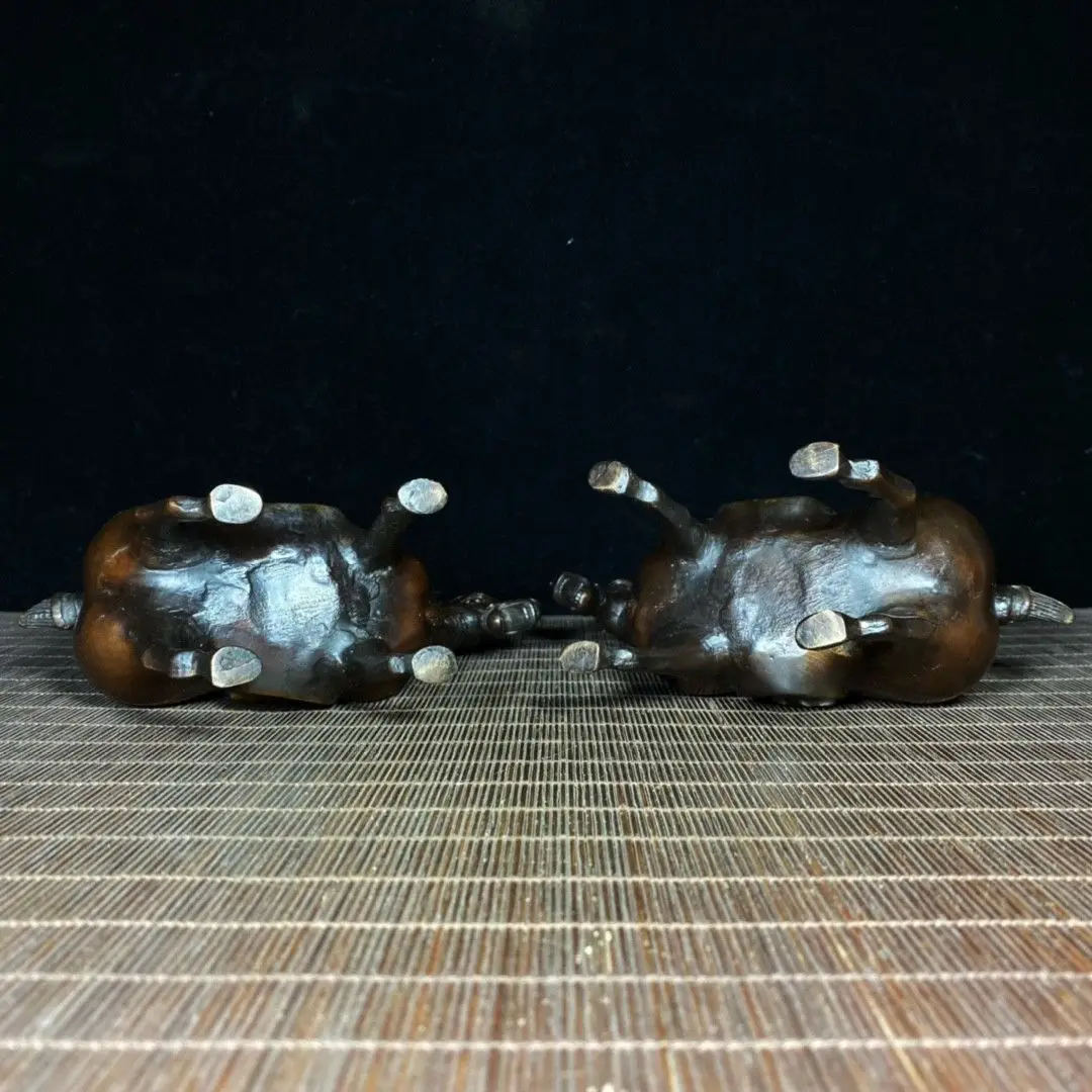 Pair of Gilt Copper Tang Dynasty Style Horses
