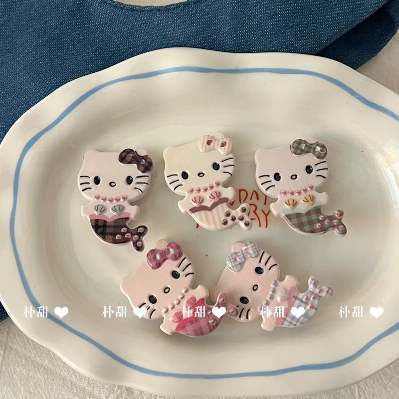 

10pcs Hello Kitty Hairpin Cute Anime Versatile Sweet Side Headwear Women Accessories Children Toy Kawaii Girl Gift Wholesale