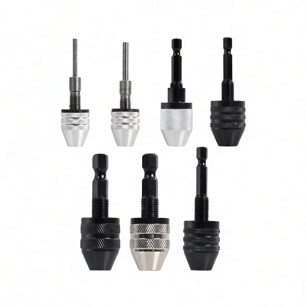 Universal Drill Chuck 0.3 To 6.5mm Hex Shank Adapter Three Jaw Self Centering Converter For Electric Micro Grinder Tools