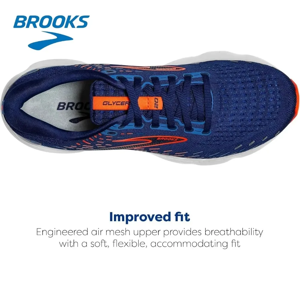 BROOKS Men's Casual Sneakers Glycerin 20 Running Shoes Men's Cushioned Marathon Nitrogen Jogging Shoes image 5