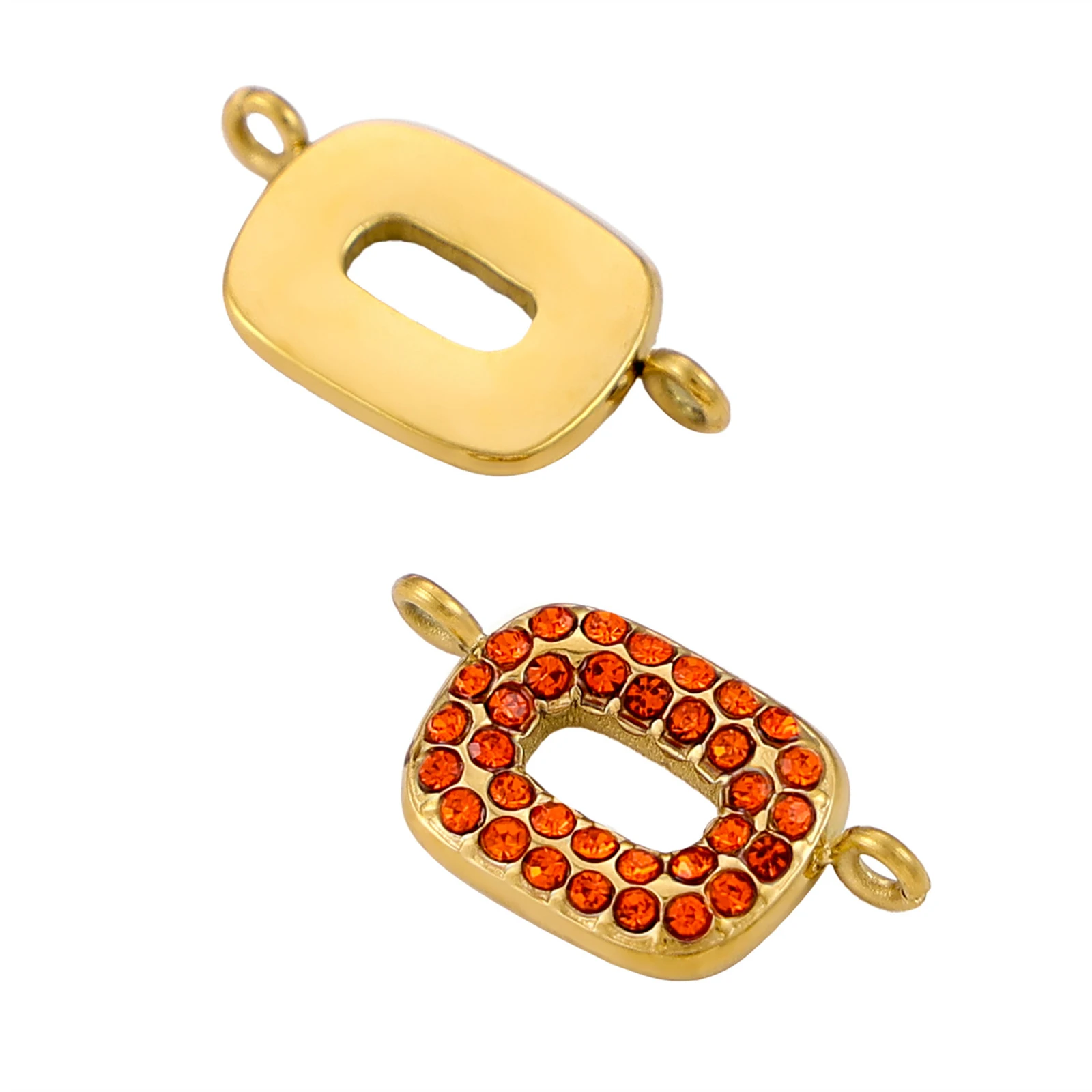 1 قطعة الفولاذ المقاوم للصدأ زركونيا الحب الملاك الجناح ثقب مزدوج موصل Charms مستطيل قلادة ل عقد دي اي واي النتائج مجوهرات