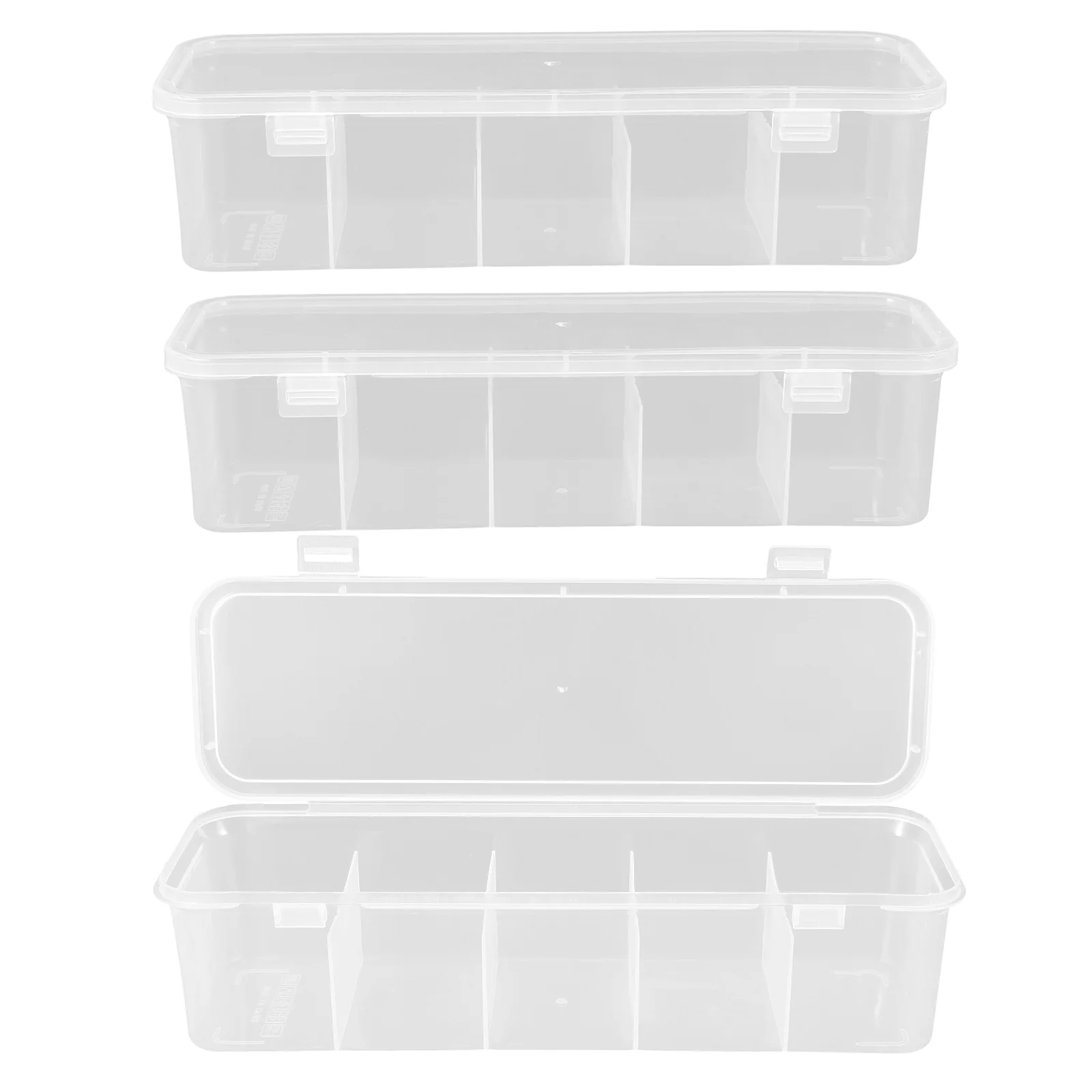 

3PCS Hair Accessories Organizer Multi-compartment PP Material Cable Storage Transparent Box Vanity Supplies Girls Storage