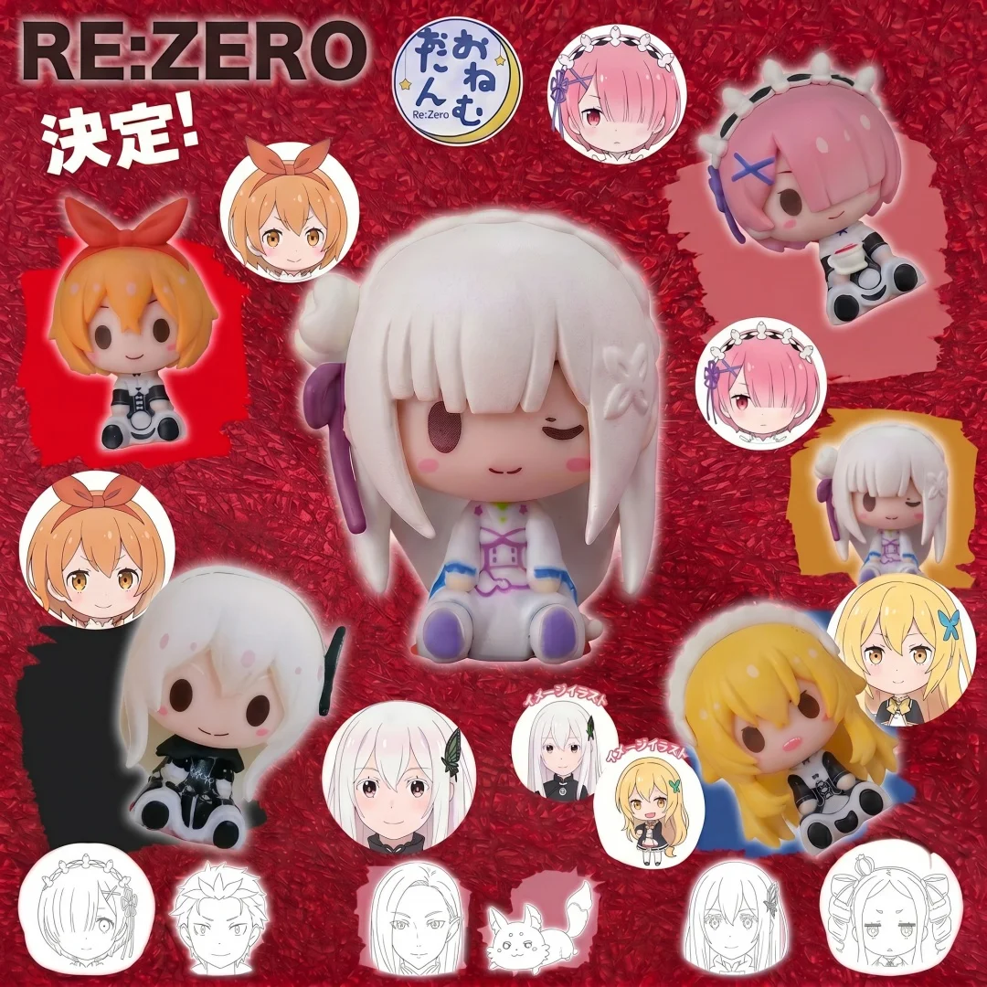Figurine d'action mignonne Re:Zero de 3 pouces, Rem Emilia Satella, figurine d'anime kawaii, modèle de collection, décoration de bureau à domicile, statues, cadeau