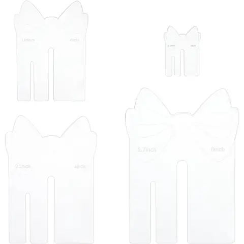 4Pcs Acrylic Bow Maker Template Bow Shape Bowknot Making Board Craft Sewing Tool for Ribbon Bow Making Hair Bows Gift Bows
