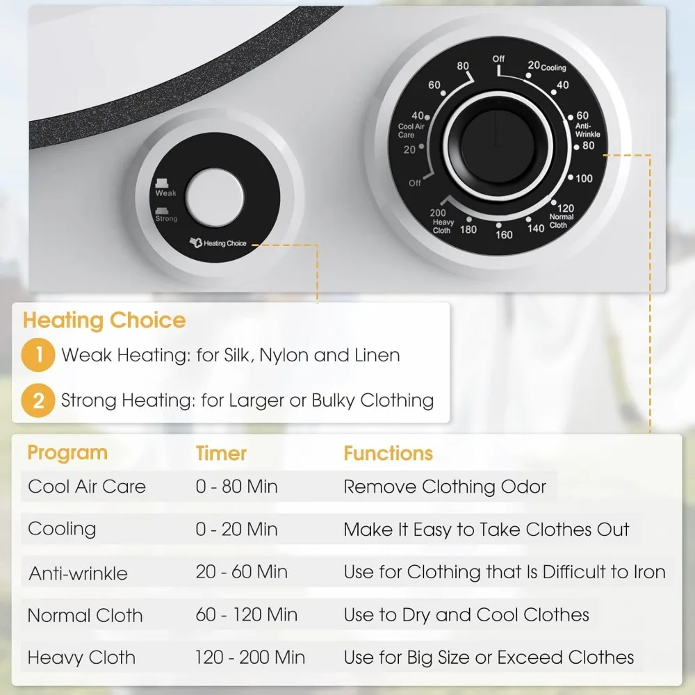 Портативная сушилка для одежды, компактная сушилка для белья с фронтальной загрузкой 13,2 фунта и барабаном из нержавеющей стали, электрическая сушилка для белья, белая
