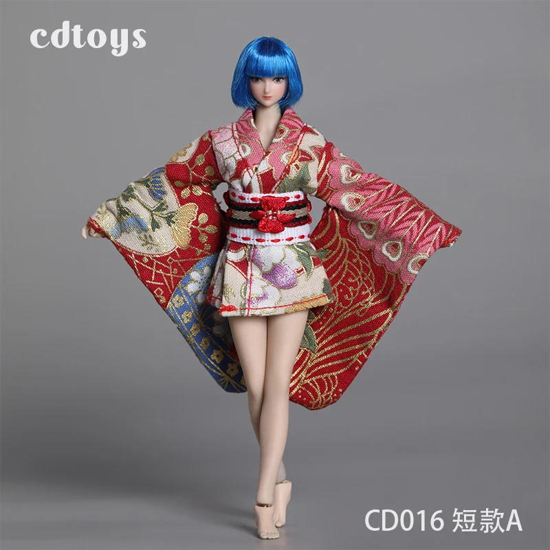 CDtoys CD016 1/12 Female Long Short Kimono Model Soldier Printing Clothes Fit 6'' TBL Action Figure Body Dolls