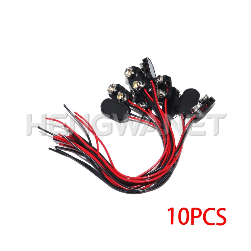 10PCS I type 9V Battery Snap Connector clip Lead Wires holder Line length 15CM