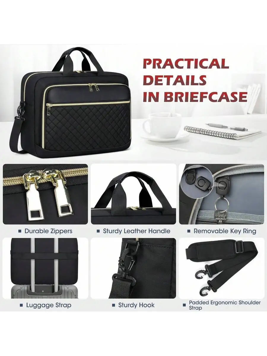 

17.3 Inch Laptop Briefcase Waterproof Shoulder Messenger Bag For Business Office College