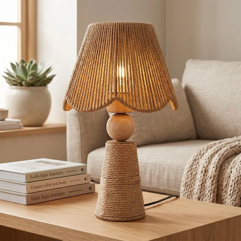 Japanese Wabi Sabi Style Paper Weaving Floor Lamps Bedroom Bedside Light Living Room Decor Led Lighting Study Illumination E27