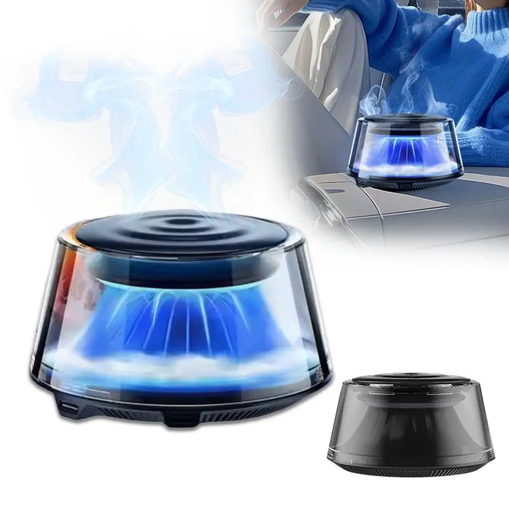 Auto Car Air Freshener, 6-Color LED Light & Auto Mist Spray, Car Fragrance Diffuser, Mount Fuji Design Car Interior Deodorizer