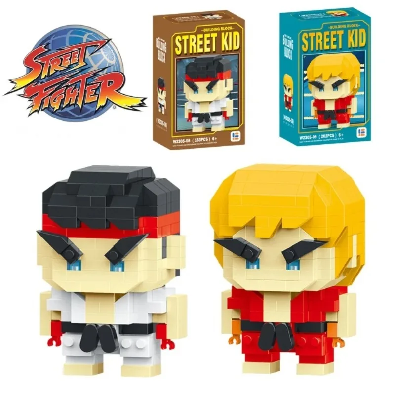 Anime Street Fighter Fighting Game Action Building Blocks KenMasters Hoshi Ryu ABS Kawaii Toys Building Blocks Gift For children