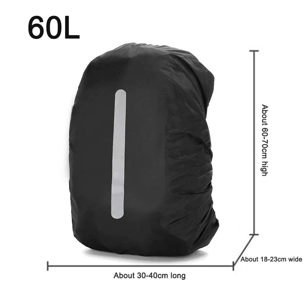 Portable Waterproof Backpack Rain Cover School Bag Satchel Protection Cover with Reflective Strips for Outdoor Camping Hiking