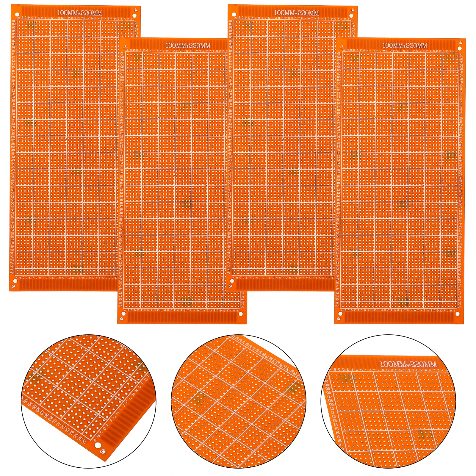 Bande de Circuit Perfboard pour expériences électroniques, 4 pièces, projet de soudure, Double face, Pcb, fibre de verre pour ordinateur