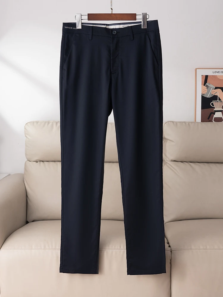 

Эластичные дышащие повседневные брюки из модала, мужские летние брюки 2024, новые удобные прямые длинные брюки, деловые повседневные брюки