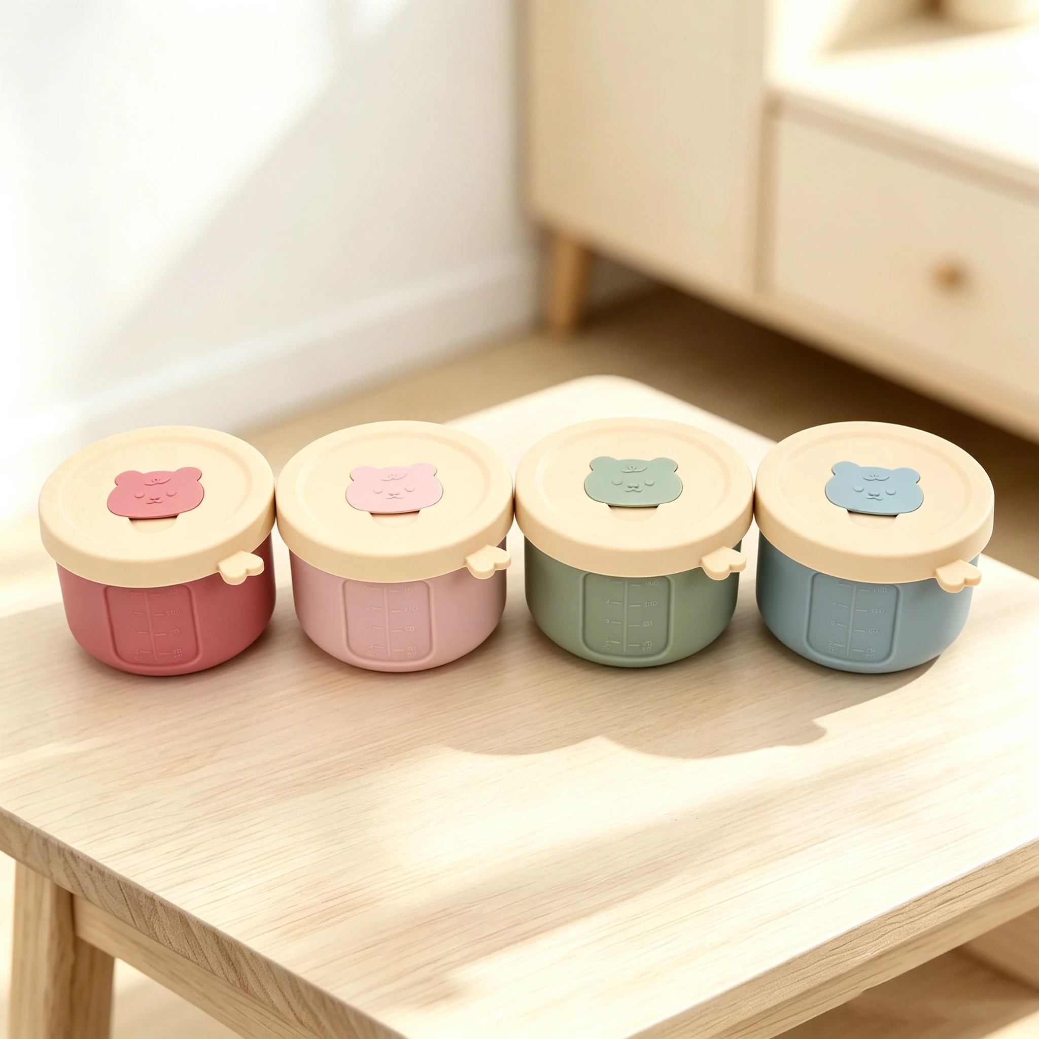 Baby Cartoon Silicone Shape Snack Cup Toddle Portable Food Storage Box Portable Snacks Container BPA Free Soft Lid Baby Stuf