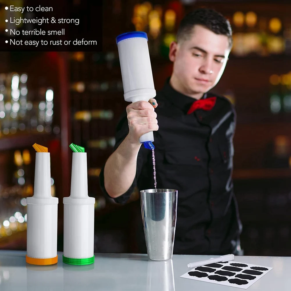 

ABHB-6 Pack Plastic Pour Bottles Bar Supplies Liquor For Liquor And Juice Store For Home Kitchen Party Bar