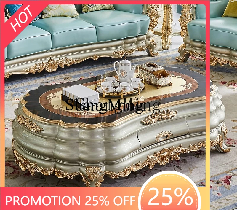 

CL wood coffee table TV cabinet combination living room matching combination furniture champagne tea table