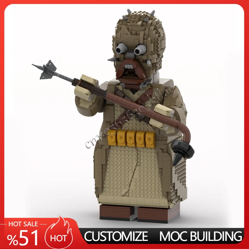 

2037 шт. Moc Star Battle Tusken Raider Мегафигурка Модель Строительный блок DIY Кирпич Креативная сборка Развивающие игрушки Детский праздничный подарок