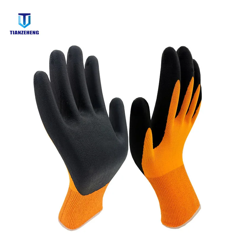 5 Pairs / Lot Nitrile Gloves Soft Palm Coated Rubber Ultrafine Anti Oil And Slip 15 Gauge Acrylic Liner Foam Palm Coated