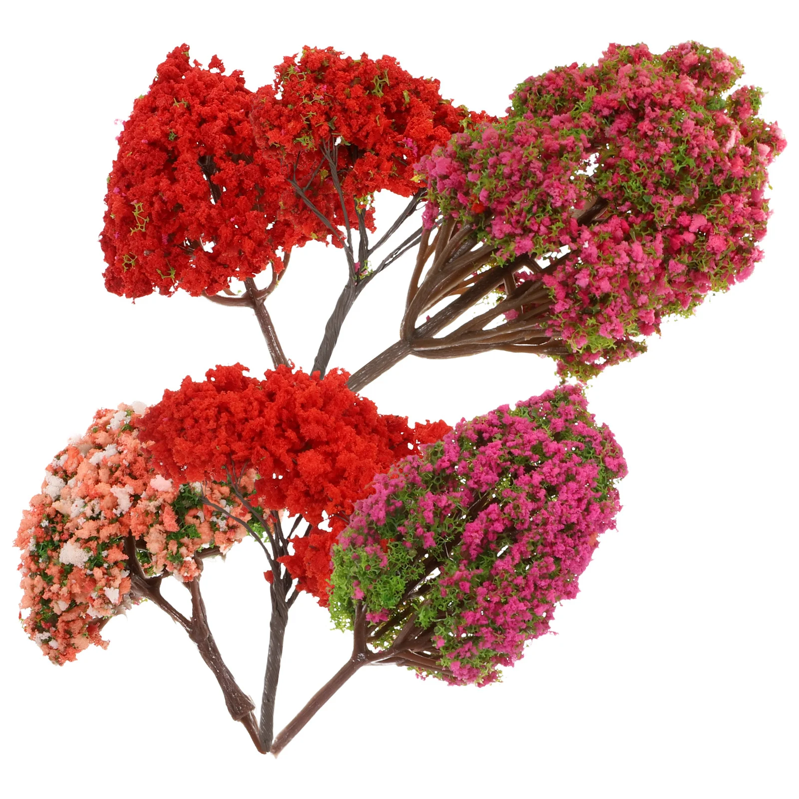 

6pcs Simulation Tree Plant Ornament Miniature Adornment Cute Decor For Diy Micro Landscape Garden Party Terrarium