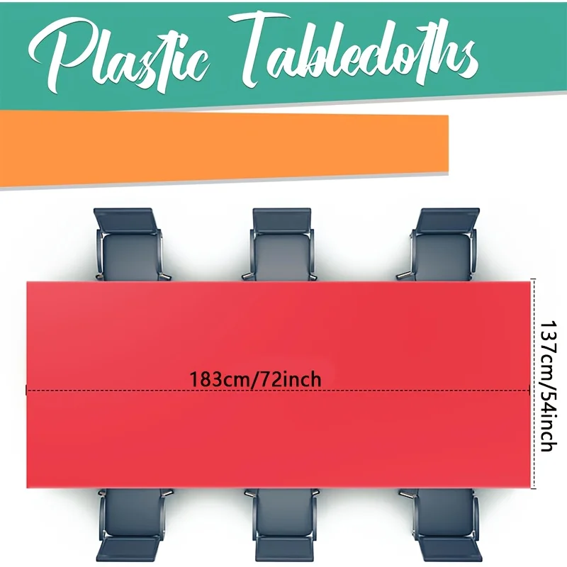 6 قطع من مفارش المائدة البلاستيكية للاستعمال مرة واحدة، مفارش المائدة الكبيرة للحفلات، مناسبة لحفلات الزفاف وأعياد الميلاد، وحفلات الكشف عن الجنس، وطاولات البوفيه، وقماش بلاستيكي سميك ومتين - مفرش طاولة سهل التنظيف
