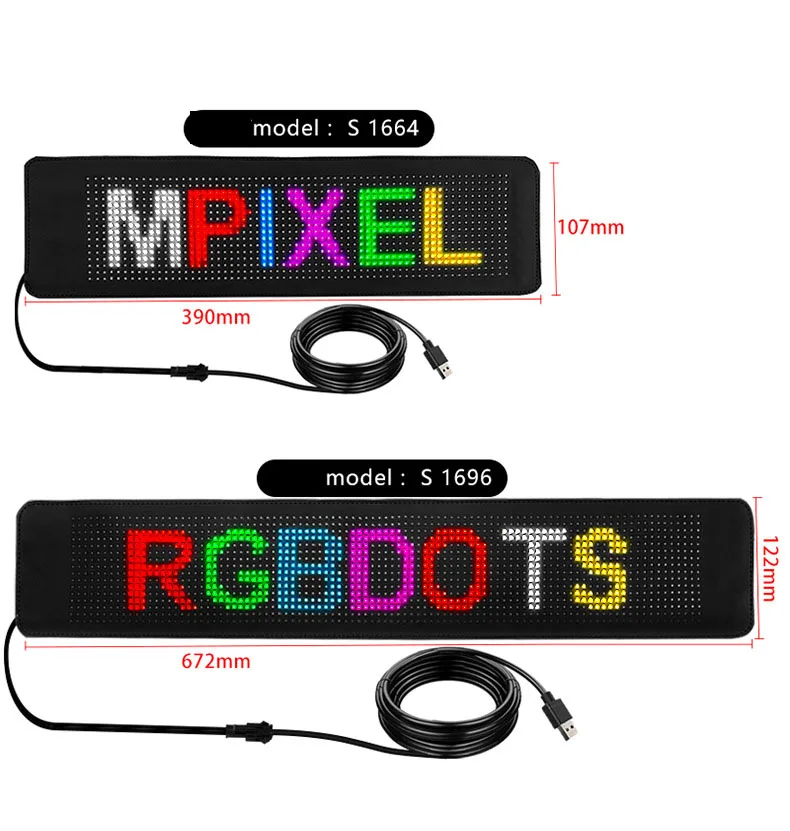 2023 RGB flexible Anzeige Farbbild schirm LED-Modul Streifen Licht App Bluetooth DIY Hut Kleider tasche Schuhe Wort Scroll Matrix Bildschirm